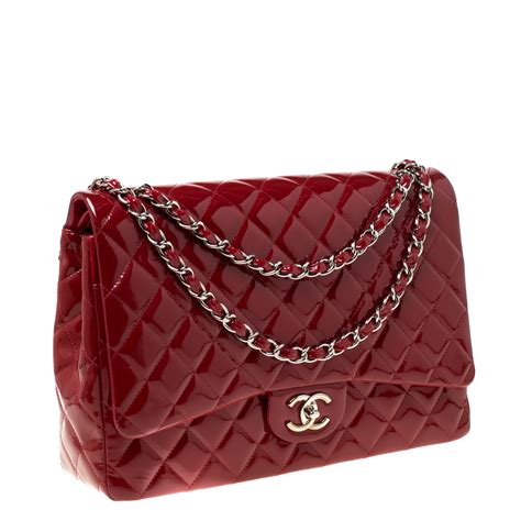 chanel red leather handbag|authentic chanel tote bag.